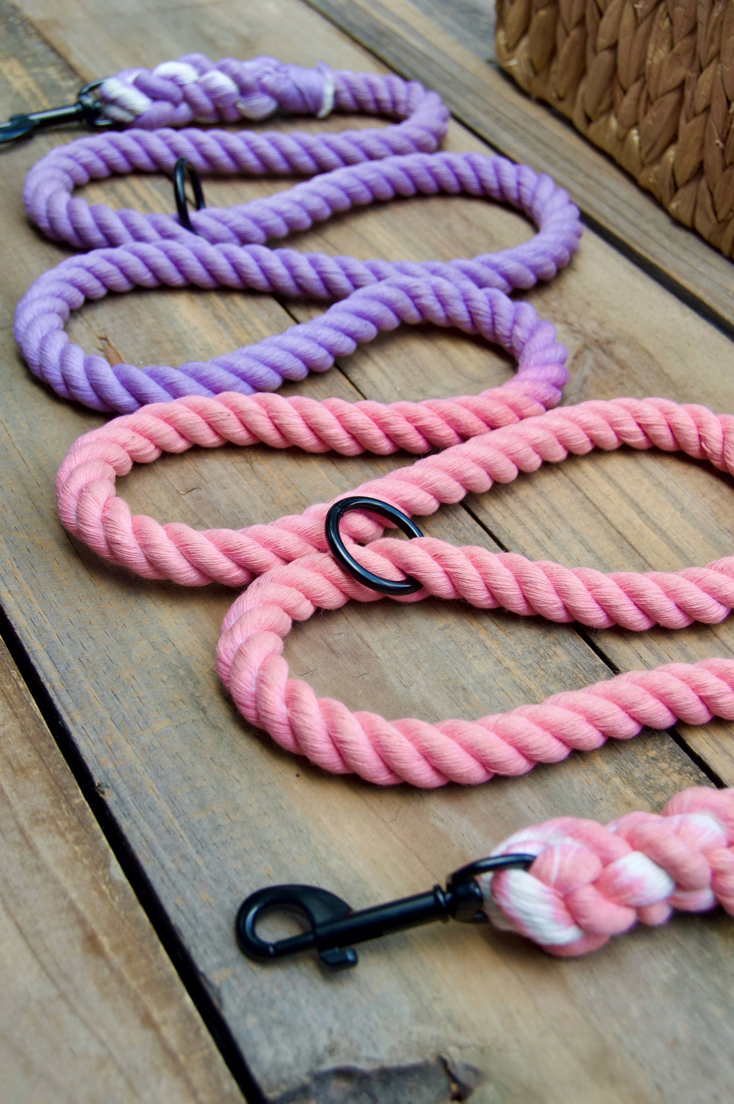 LIGHT PURPLE - PINK Handsfree Rope Dog Leash