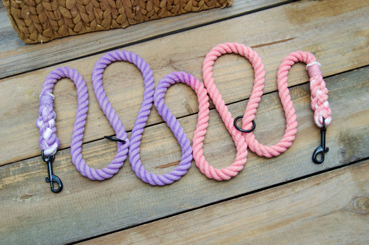 LIGHT PURPLE - PINK Handsfree Rope Dog Leash