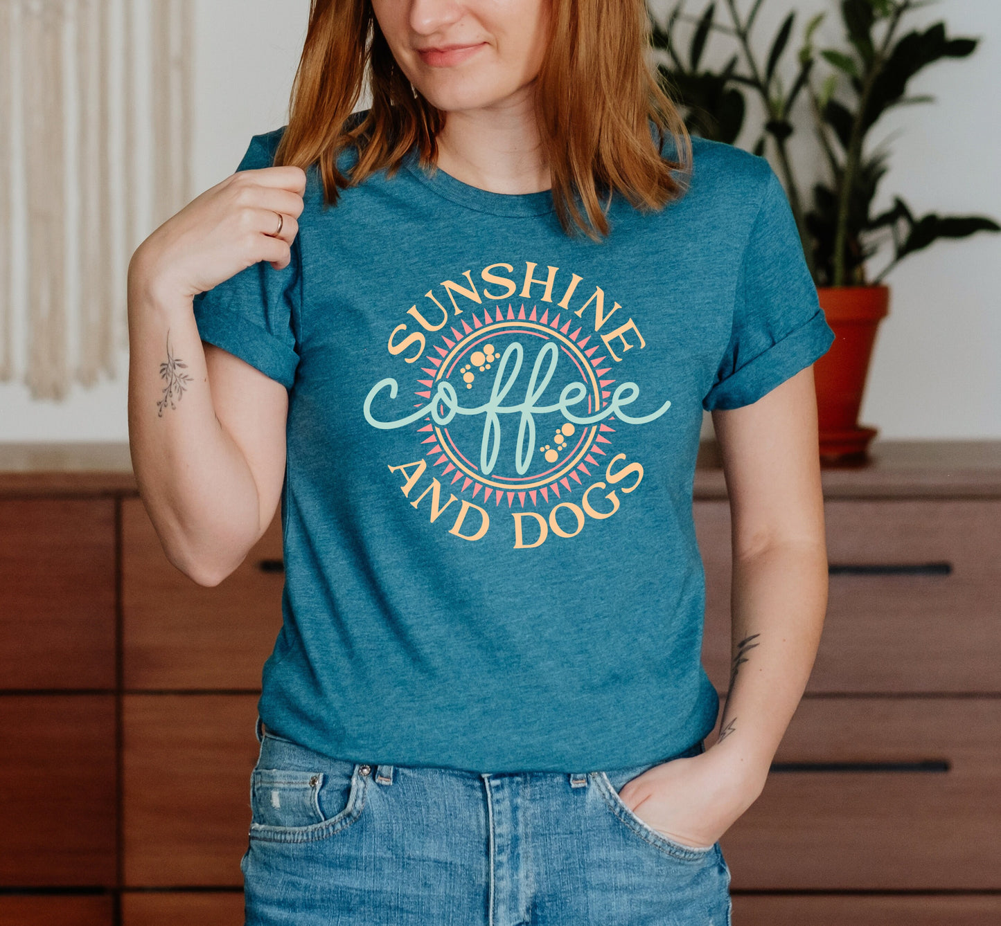 Sunshine, Coffee, and Dogs T-Shirt