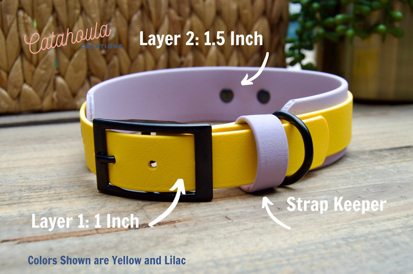 Double Layer Biothane Dog Collar with Rear D-Ring