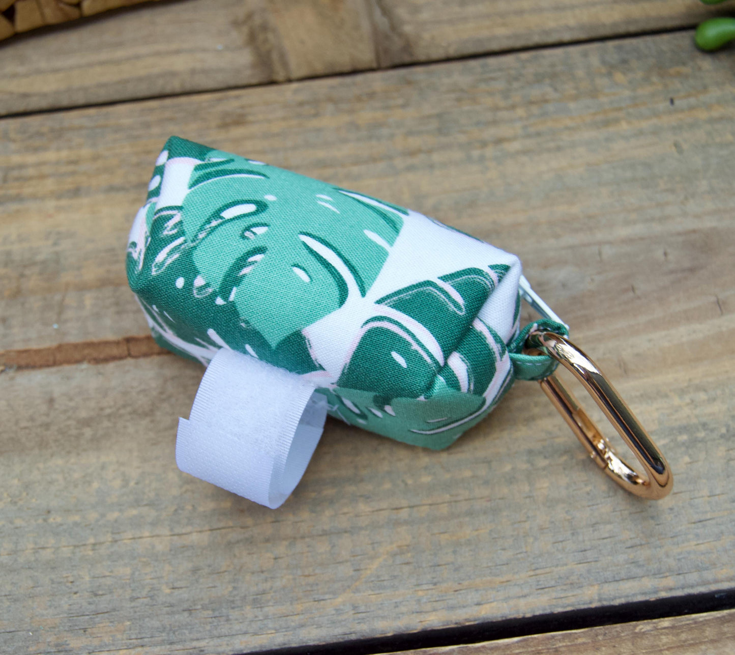SAGE: Green Monstera Dog Poop Bag Holder
