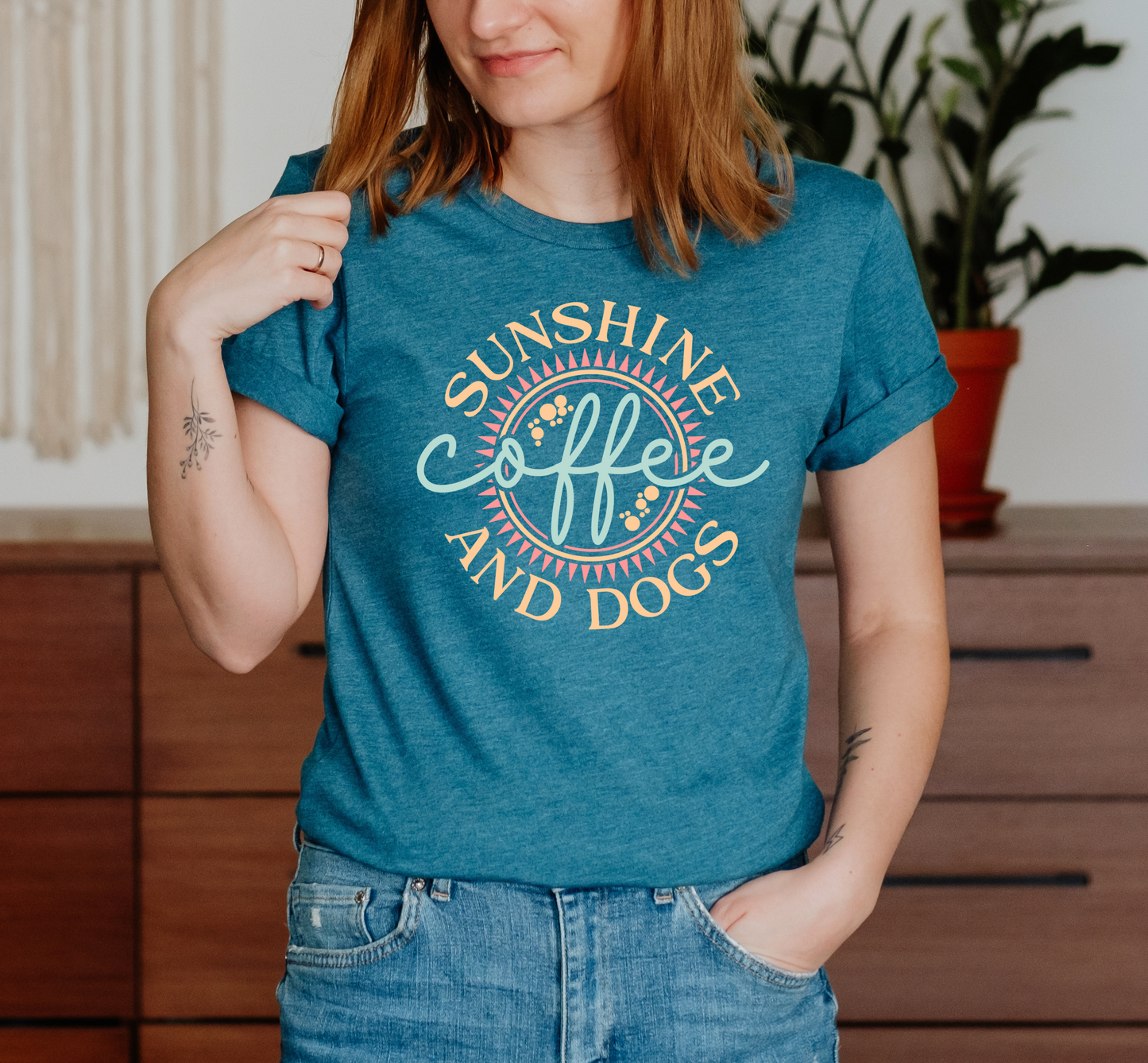 Sunshine, Coffee, and Dogs T-Shirt