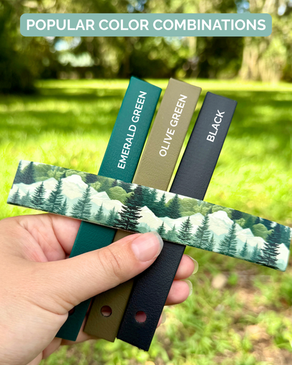 Forest: Mini Printed Double Layer Biothane Dog Collar