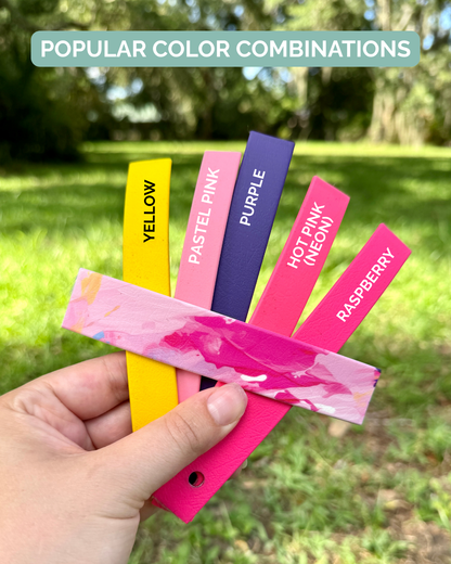 Pink Paint: Mini Printed Double Layer Biothane Dog Collar