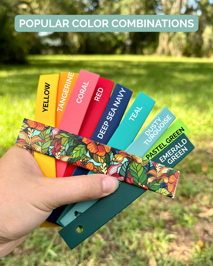 Stained Glass Hibiscus: Printed Double Layer Biothane Dog Collar