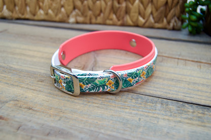 Tropical: Mini Printed Double Layer Biothane Dog Collar