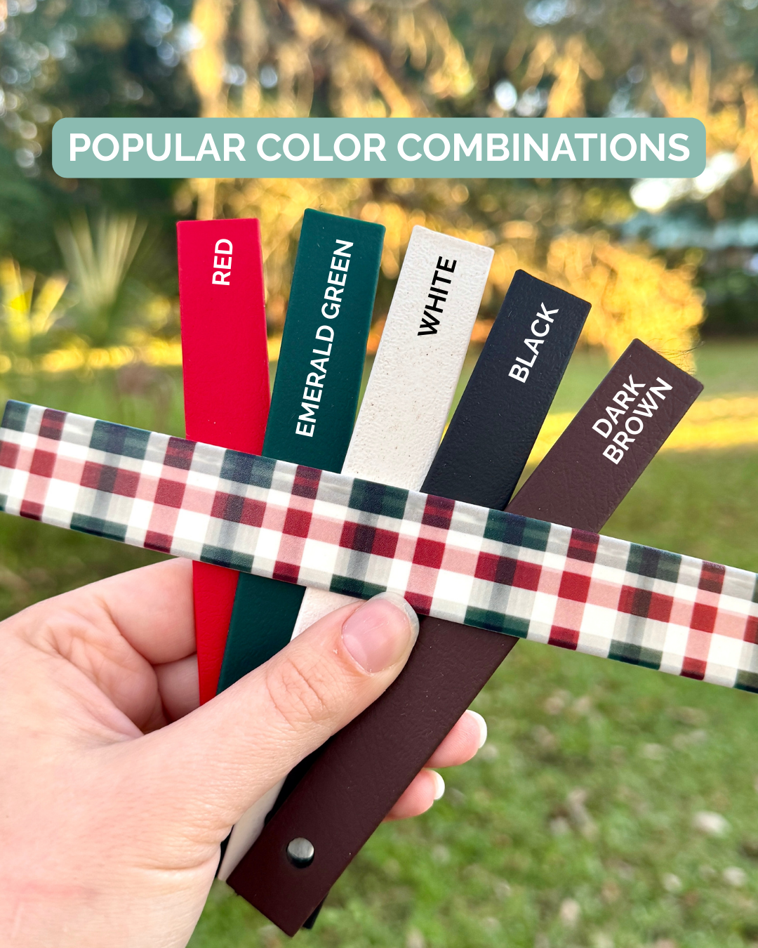 Winter Plaid: Mini Printed Double Layer Biothane Dog Collar