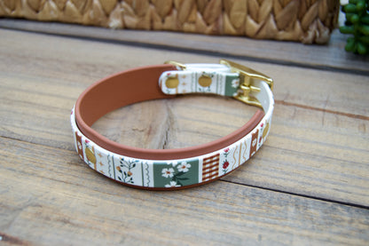 Cottage: Mini Printed Double Layer Biothane Dog Collar
