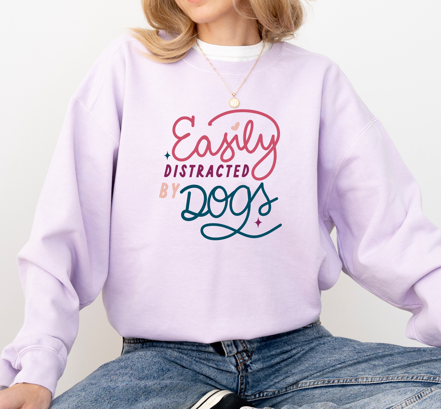 Easily Distracted by Dogs Crewneck Sweatshirt
