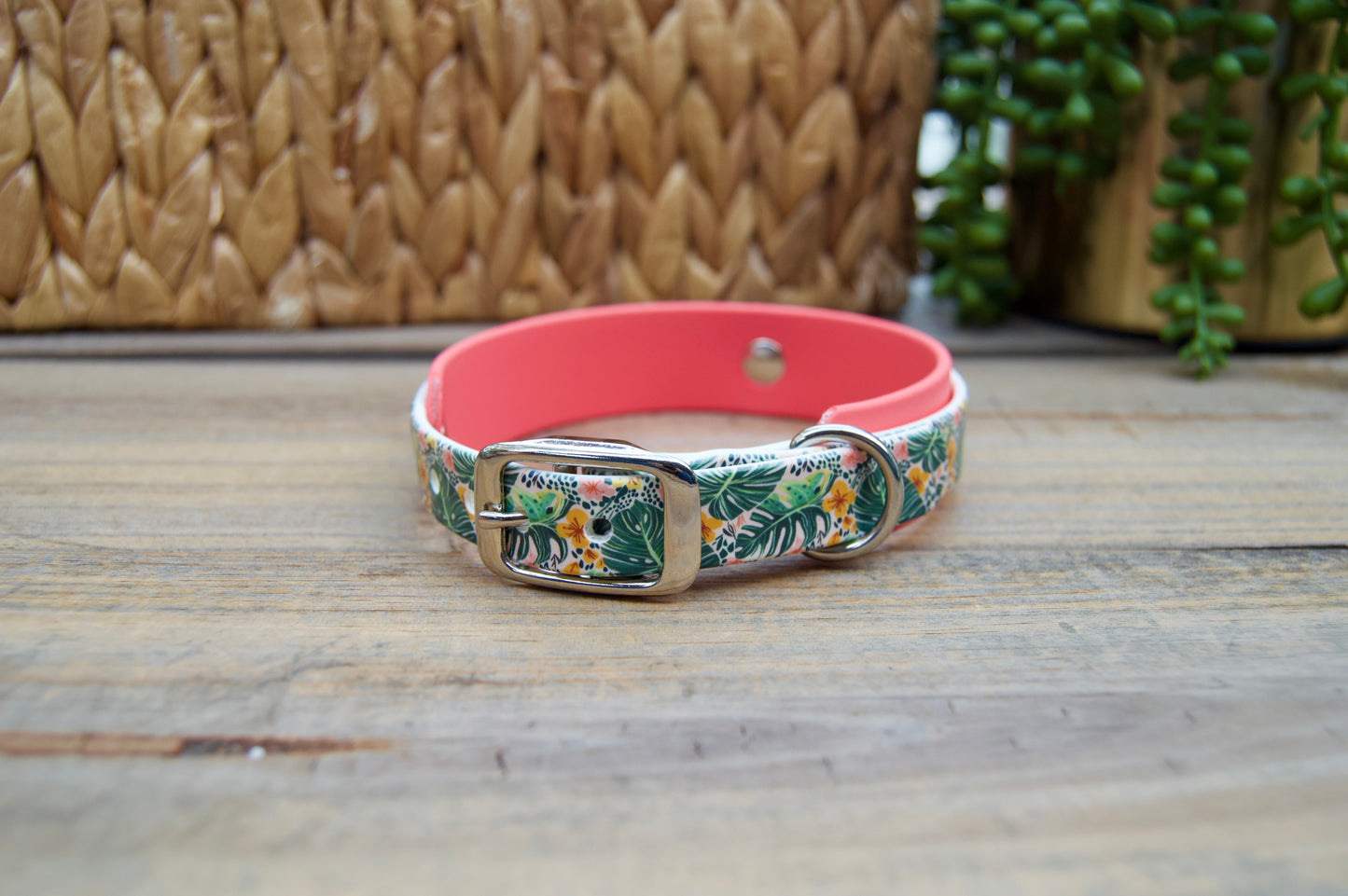 Tropical: Mini Printed Double Layer Biothane Dog Collar