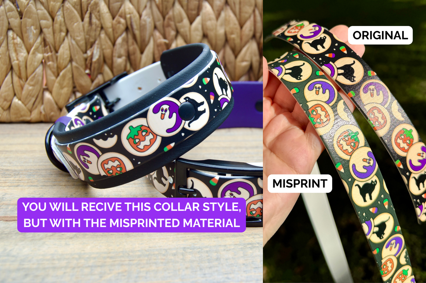 SCRAP SALE: Misprinted Halloween Cookies Double Layer Collar