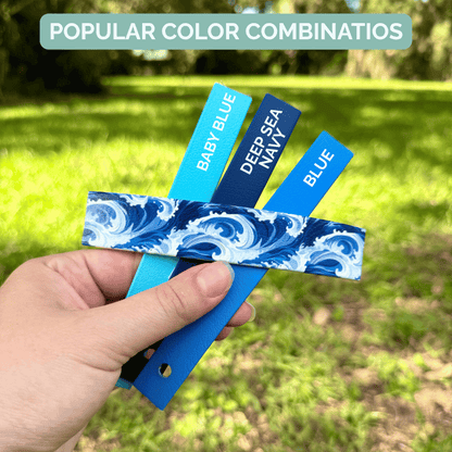 Ocean: Mini Printed Double Layer Biothane Dog Collar