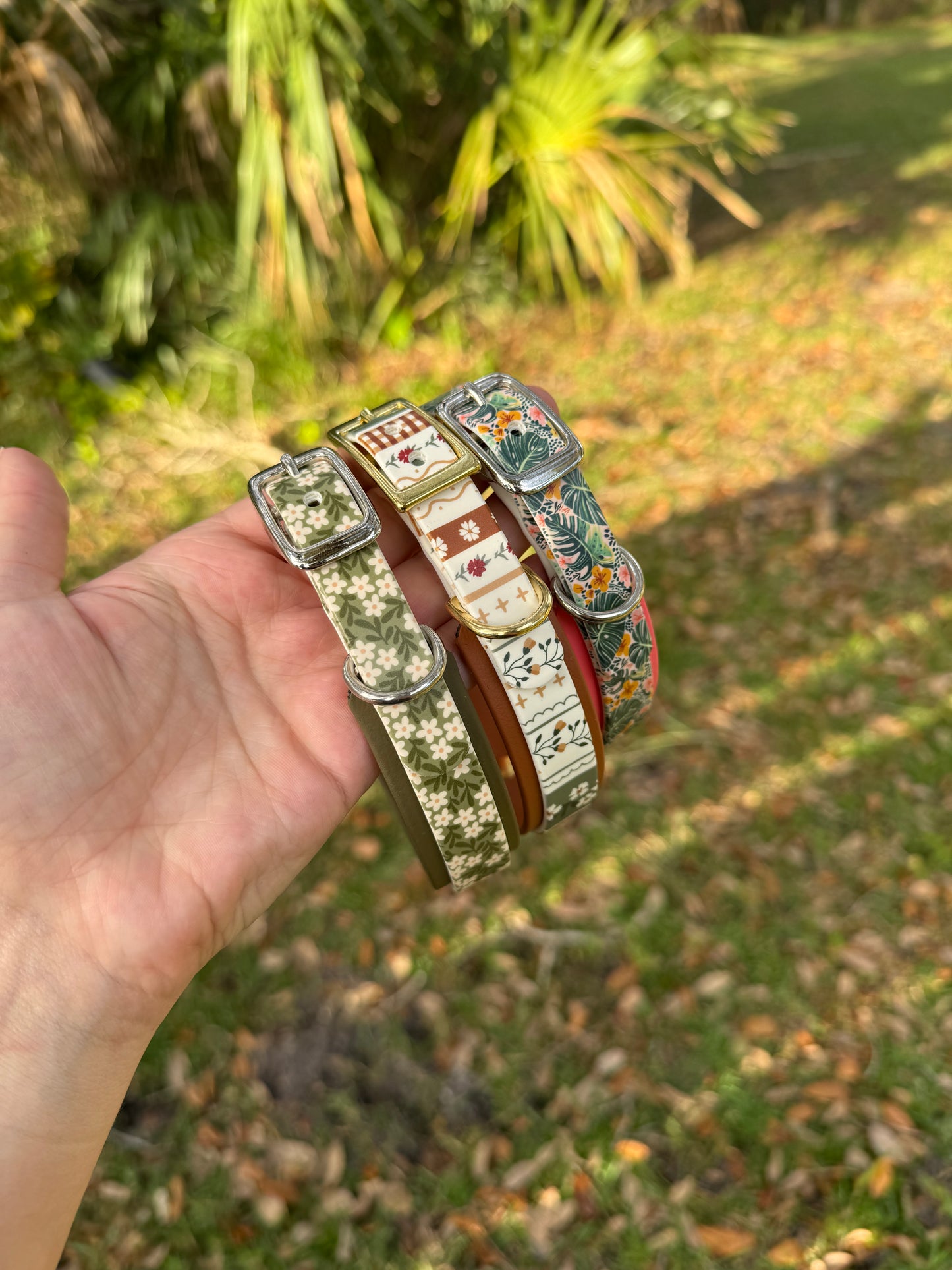 Tropical: Mini Printed Double Layer Biothane Dog Collar