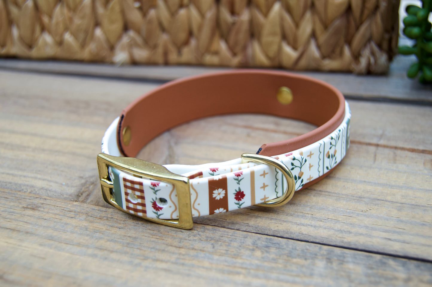 Cottage: Mini Printed Double Layer Biothane Dog Collar