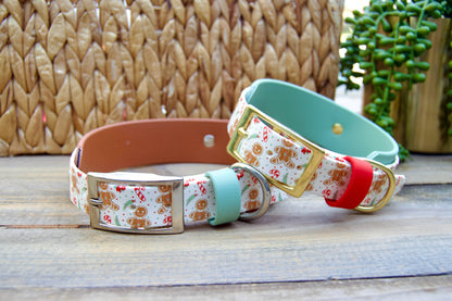 Gingerbread: Printed Double Layer Biothane Dog Collar