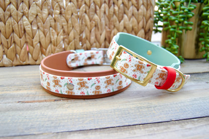 Gingerbread: Printed Double Layer Biothane Dog Collar