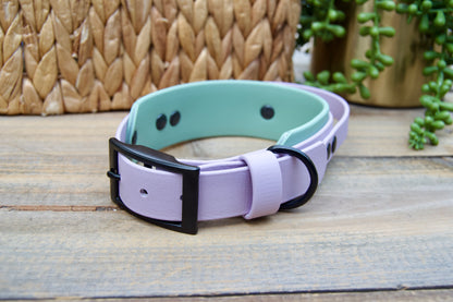 RTS 12.5-15.5 INCH Lilac and Sage Green Sport Handle Biothane Dog Collar