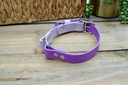 RTS Medium 13-16 INCH Lilac and Amethyst O-Ring Biothane Dog Collar