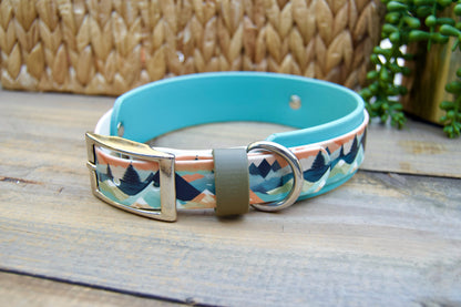 Closeout: Orange Mountains Printed Double Layer Biothane Dog Collar