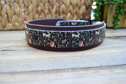 Closeout: Woodland Printed Double Layer Biothane Dog Collar