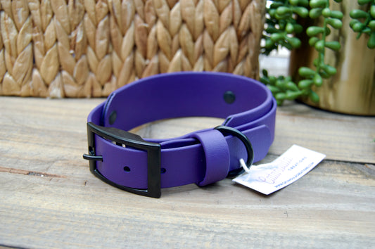 RTS 13-16 INCH Purple Double Layer Biothane Dog Collar