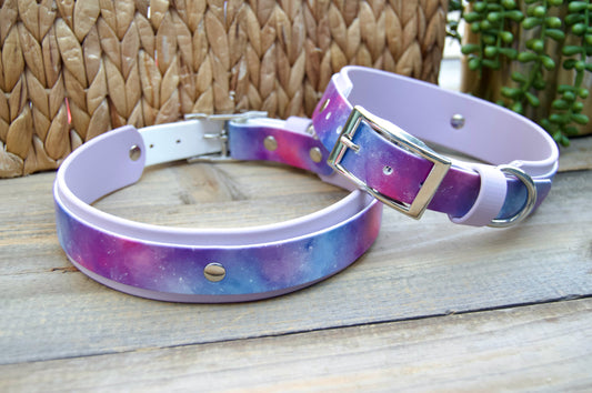 Closeout: Nebula Printed Double Layer Biothane Dog Collar