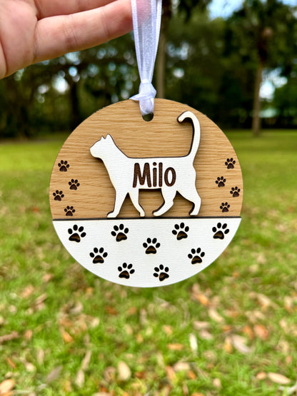 Dog or Cat Circle Custom Christmas Ornament