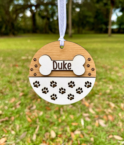 Dog or Cat Circle Custom Christmas Ornament