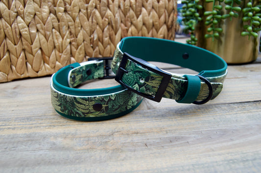 Fern: Printed Double Layer Biothane Dog Collar