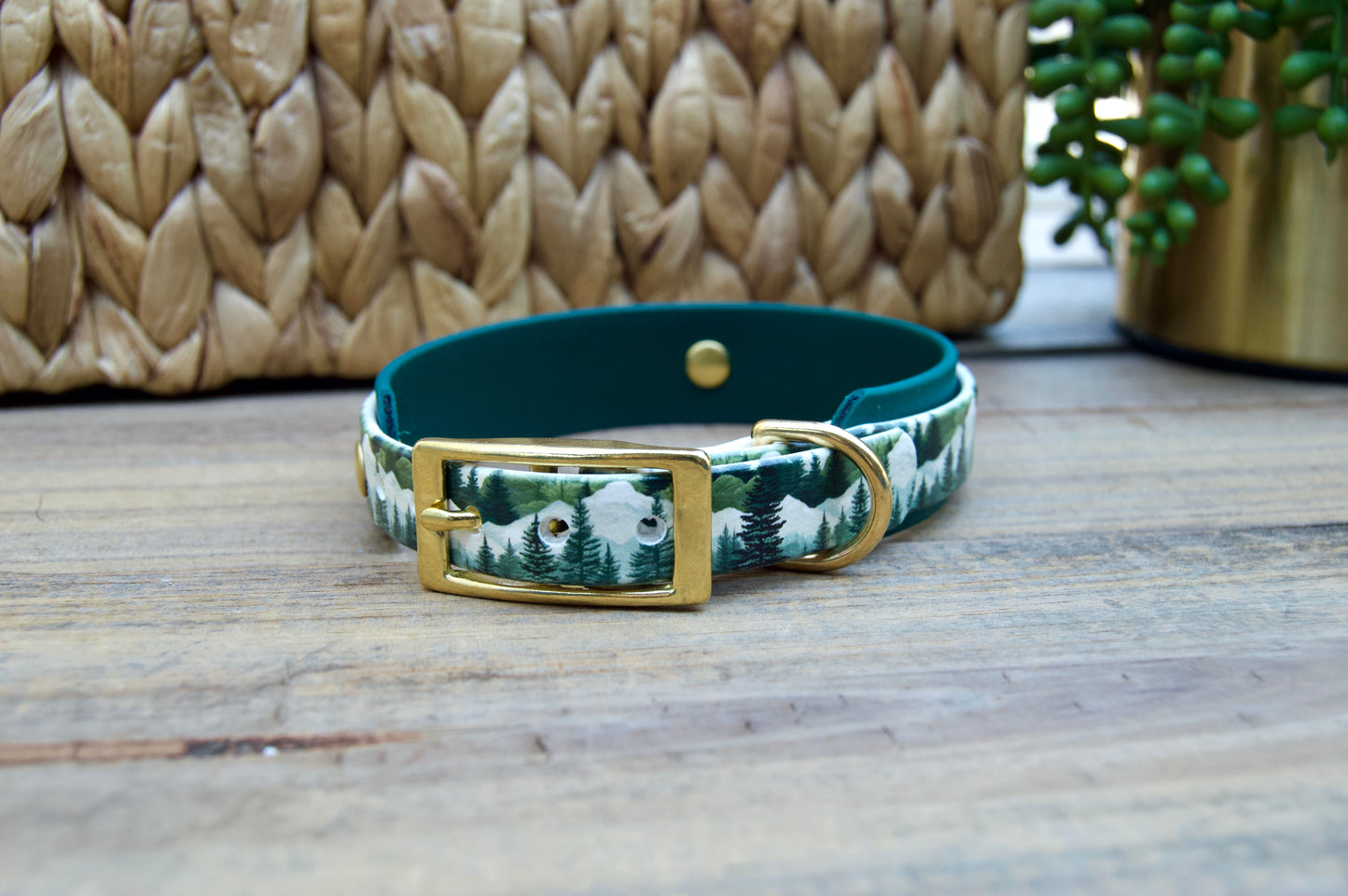 Forest: Mini Printed Double Layer Biothane Dog Collar