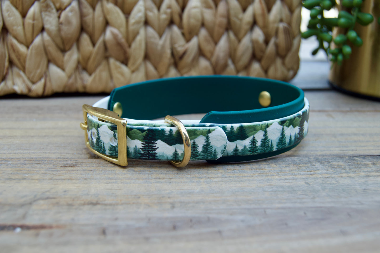Forest: Mini Printed Double Layer Biothane Dog Collar