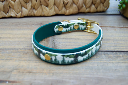 Forest: Mini Printed Double Layer Biothane Dog Collar