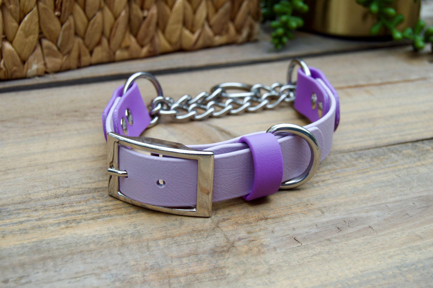 Two Color Martingale Adjustable Biothane Dog Collar