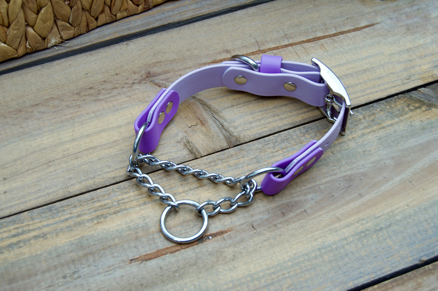 Two Color Martingale Adjustable Biothane Dog Collar