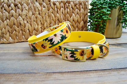 Sunflower: Printed Double Layer Biothane Dog Collar