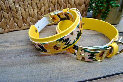Sunflower: Printed Double Layer Biothane Dog Collar