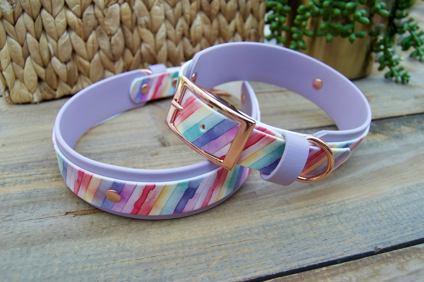 Stripes: Printed Double Layer Biothane Dog Collar
