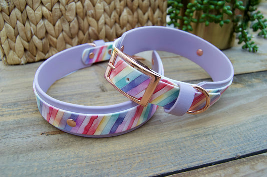 Stripes: Printed Double Layer Biothane Dog Collar