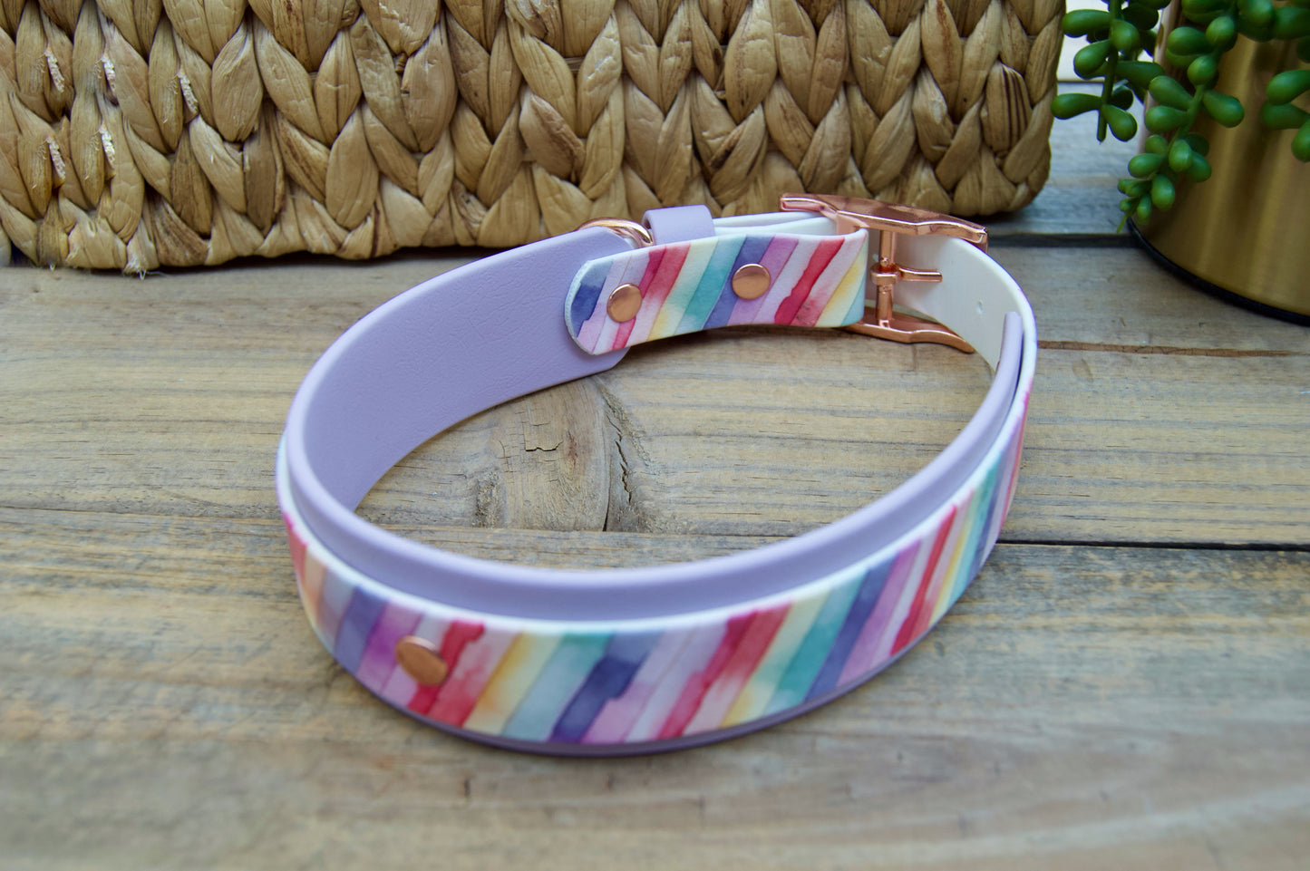 Stripes: Printed Double Layer Biothane Dog Collar