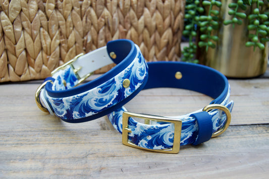 Ocean: Printed Double Layer Biothane Dog Collar