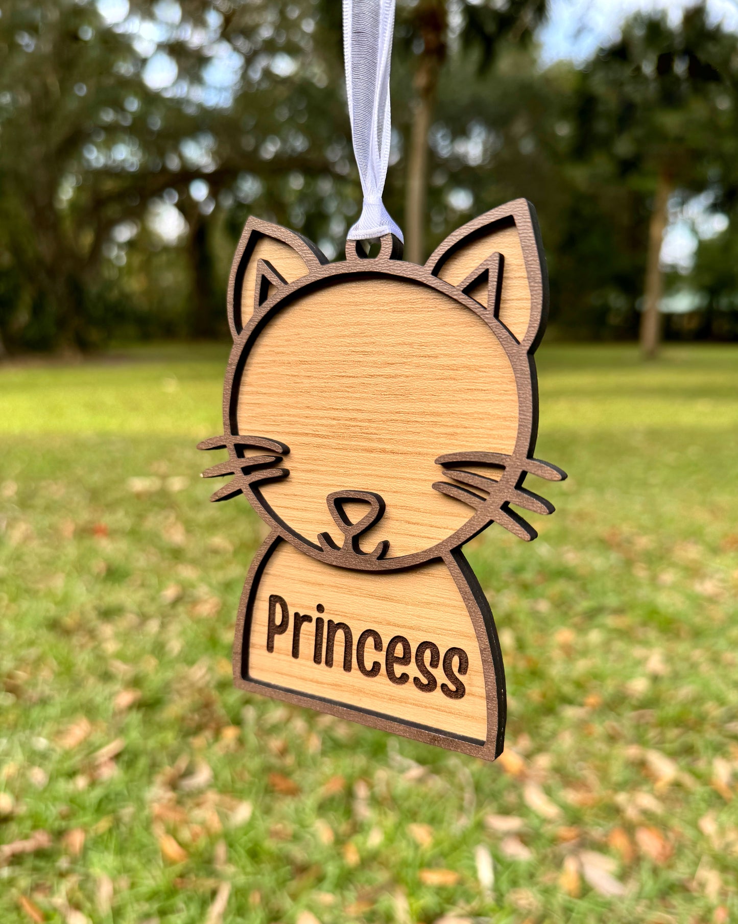 Cat Custom Silhouette Christmas Ornament