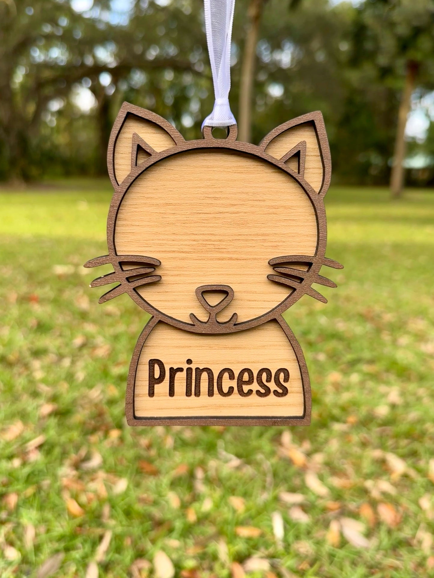 Cat Custom Silhouette Christmas Ornament