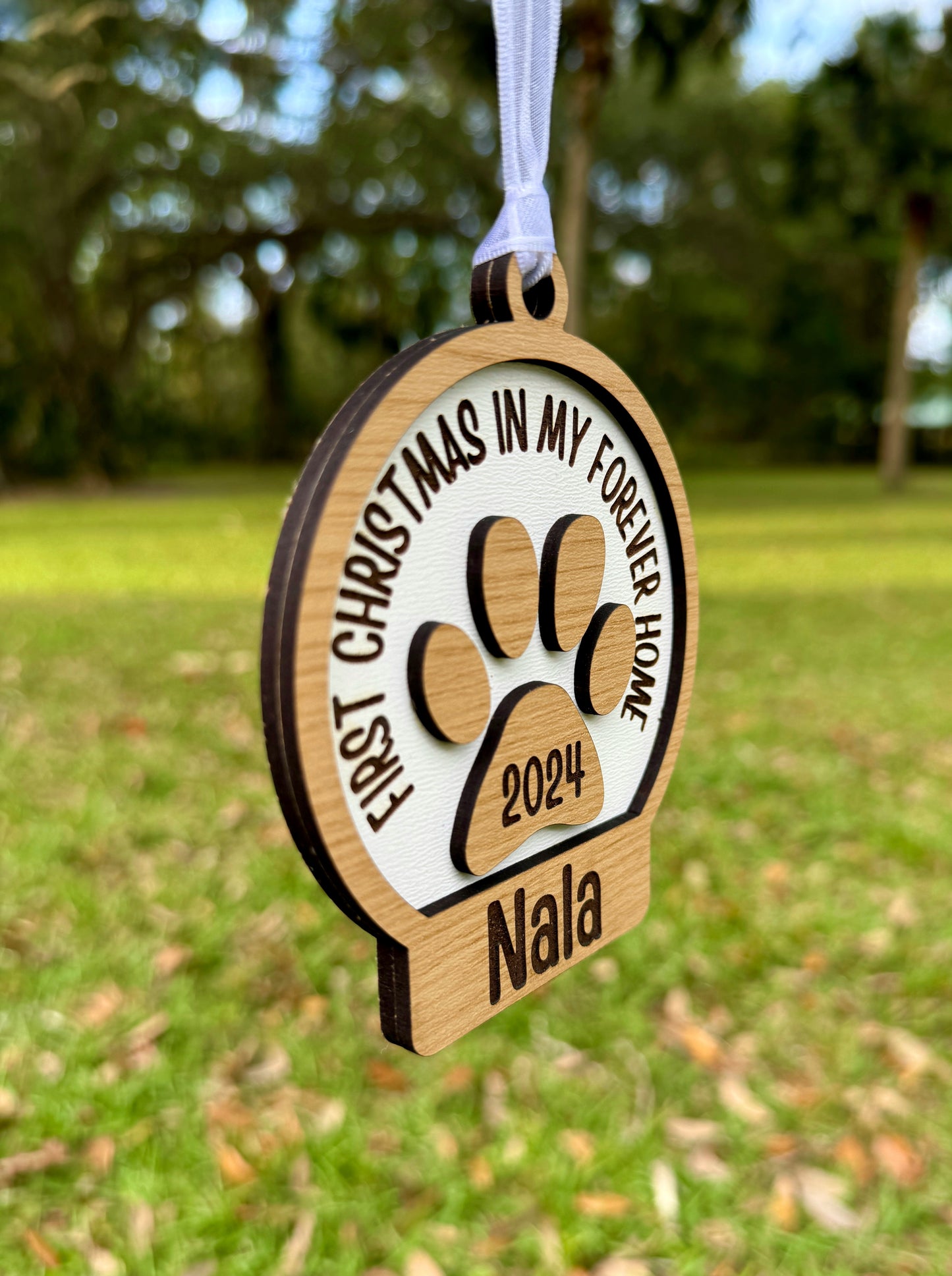Rescued Dog First Christmas Custom Christmas Ornament