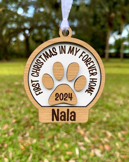 Rescued Dog First Christmas Custom Christmas Ornament