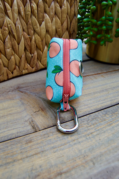 PEACH: Teal Fruit Dog Poop Bag Holder
