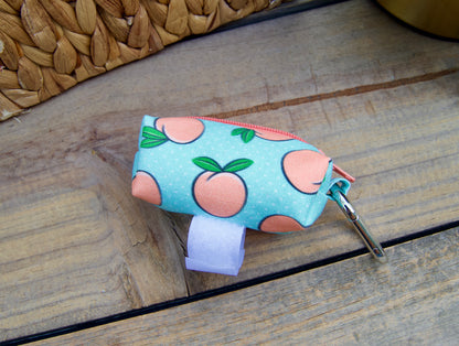 PEACH: Teal Fruit Dog Poop Bag Holder