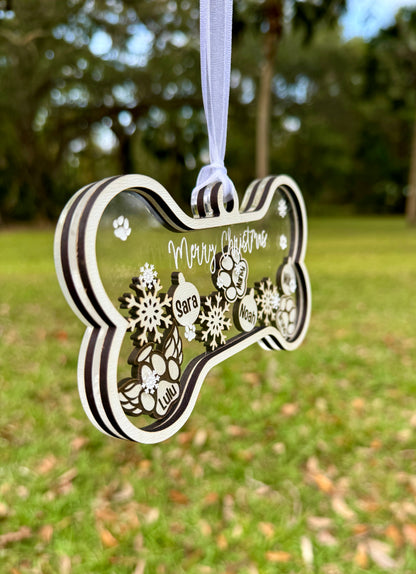 Christmas Dog Bone Shaker Ornament
