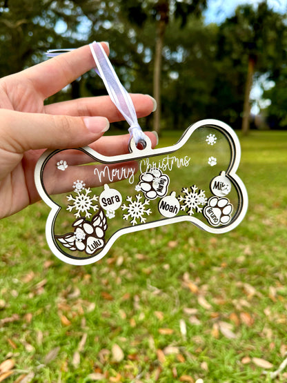 Christmas Dog Bone Shaker Ornament