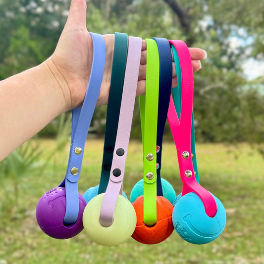 Biothane Dog Ball Tug Toy Reward