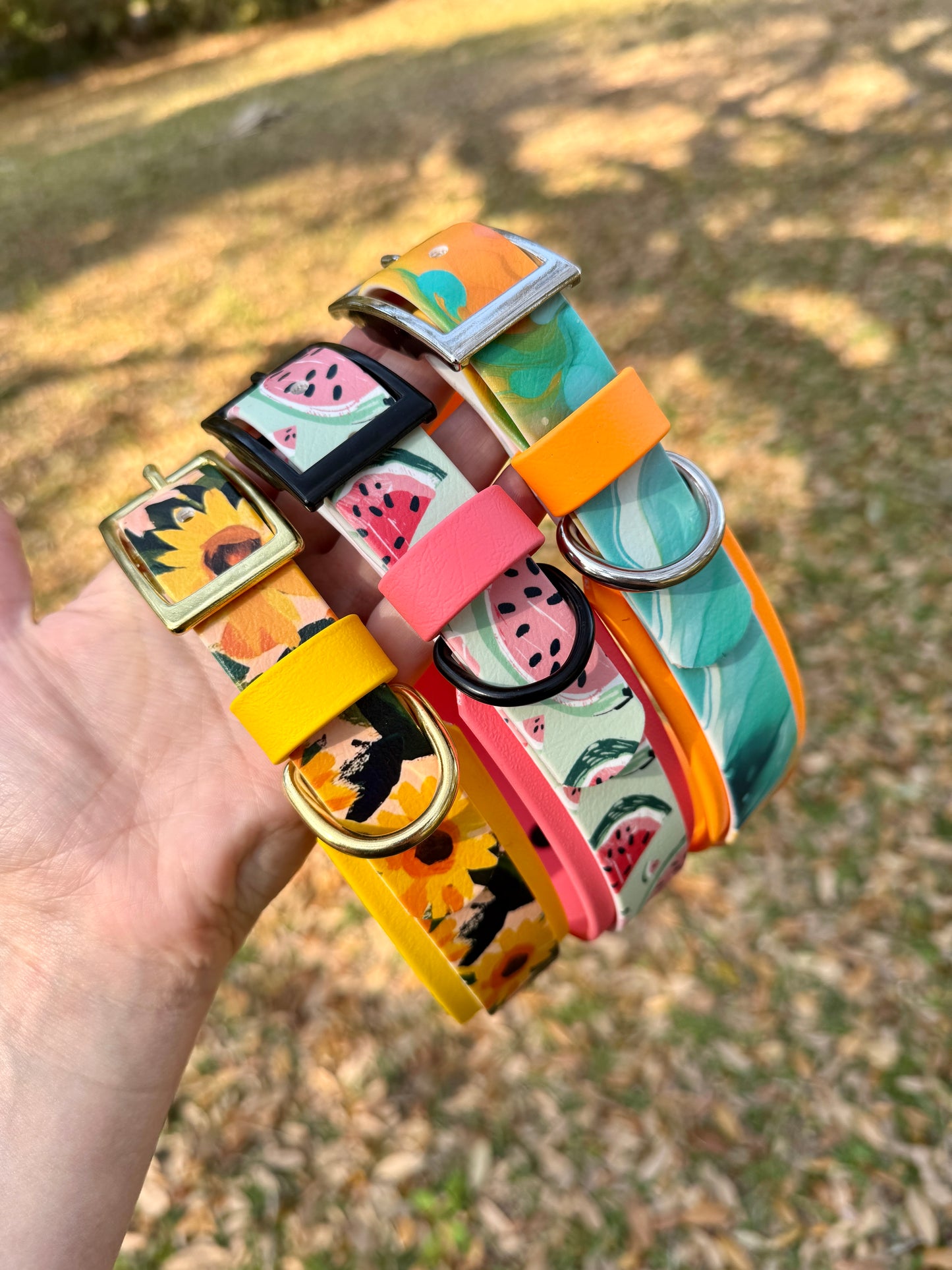 Watermelon: Printed Double Layer Biothane Dog Collar